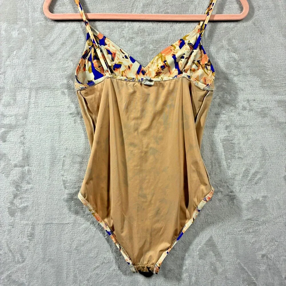 J Crew Swim One Piece S Plunge Ballet V Neck Rare Print Resort 2014 Made in USA